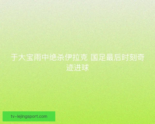 于大宝雨中绝杀伊拉克 国足最后时刻奇迹进球